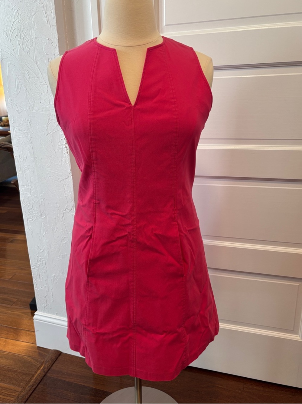 Sara Campbell Hot Pink V-Notch Sleeveless Shift